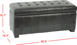 Safavieh Large Manhattan Storage Bench Black Furniture 