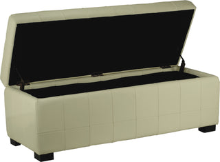 Safavieh Large Manhattan Storage Bench Off White and Black Furniture 