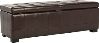 Safavieh Large Manhattan Storage Bench Cordovan and Black Furniture 