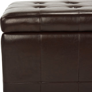 Safavieh Large Manhattan Storage Bench Cordovan and Black Furniture 