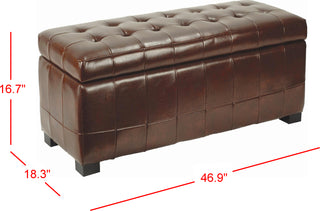 Safavieh Large Manhattan Storage Bench Cordovan and Black Furniture 