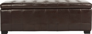 Safavieh Large Manhattan Storage Bench Cordovan and Black Furniture main image