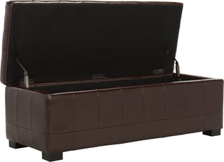 Safavieh Large Manhattan Storage Bench Cordovan and Black Furniture 