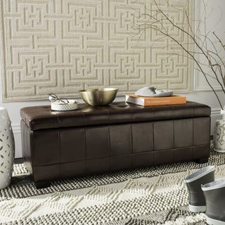 Safavieh Large Manhattan Storage Bench Cordovan and Black Furniture 