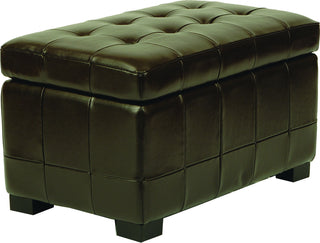 Safavieh Small Manhattan Storage Bench Brown and Black Furniture 