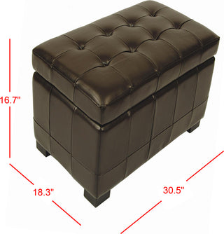 Safavieh Small Manhattan Storage Bench Brown and Black Furniture 