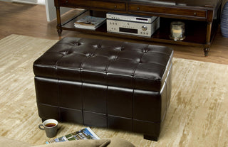 Safavieh Small Manhattan Storage Bench Brown and Black Furniture 