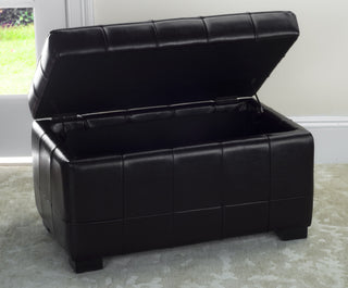 Safavieh Small Manhattan Storage Bench Brown and Black Furniture 