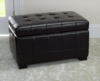 Safavieh Small Manhattan Storage Bench Brown and Black Furniture 