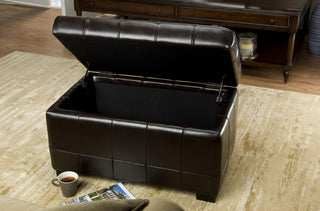 Safavieh Small Manhattan Storage Bench Brown and Black Furniture main image