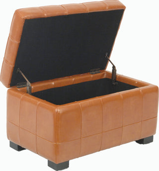 Safavieh Small Manhattan Storage Bench Saddle and Black Furniture 