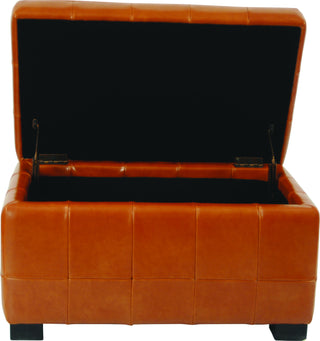 Safavieh Small Manhattan Storage Bench Saddle and Black Furniture 