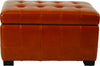 Safavieh Small Manhattan Storage Bench Saddle and Black Furniture 