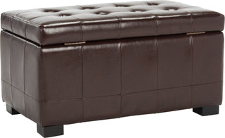 Safavieh Small Manhattan Storage Bench Cordovan and Black Furniture 