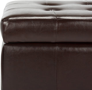 Safavieh Small Manhattan Storage Bench Cordovan and Black Furniture 