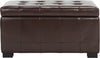 Safavieh Small Manhattan Storage Bench Cordovan and Black Furniture main image