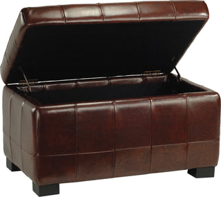 Safavieh Small Manhattan Storage Bench Cordovan and Black Furniture 