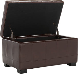 Safavieh Small Manhattan Storage Bench Cordovan and Black Furniture 