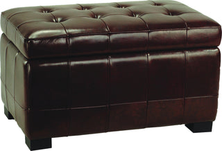 Safavieh Small Manhattan Storage Bench Cordovan and Black Furniture Main