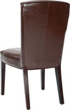 Safavieh Ken 19''H Leather Side Chair (SET Of 2) Brown and Cherry Mahogany Furniture 