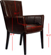 Safavieh Ken Leather Arm Chair Brown and Cherry Mahogany Furniture 