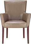 Safavieh Ken Leather Arm Chair Clay and Cherry Mahogany Furniture 