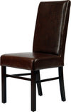 Safavieh Classic 20''H Leather Side Chair (SET Of 2) Brown and Cherry Mahogany Furniture 
