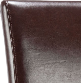 Safavieh Classic 20''H Leather Side Chair (SET Of 2) Brown and Cherry Mahogany Furniture 