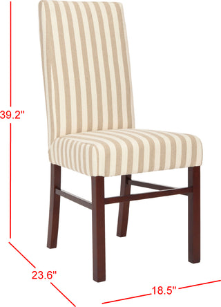 Safavieh Classic 20''H Striped Side Chair (SET Of 2) Cream and Tan Cherry Mahogany Furniture 