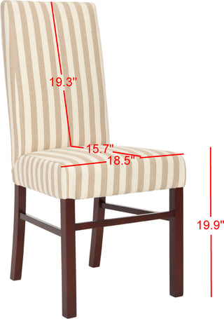 Safavieh Classic 20''H Striped Side Chair (SET Of 2) Cream and Tan Cherry Mahogany Furniture 