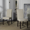 Safavieh Classic Striped Side Chair (SET Of 2) Cream and Tan Cherry Mahogany  Feature