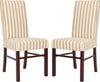 Safavieh Classic 20''H Striped Side Chair (SET Of 2) Cream and Tan Cherry Mahogany Furniture 