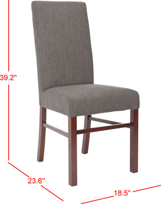 Safavieh Classic 20''H Linen Side Chair (SET Of 2) Charcoal Brown and Cherry Mahogany Furniture 