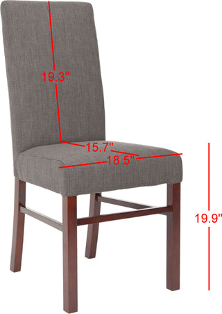 Safavieh Classic 20''H Linen Side Chair (SET Of 2) Charcoal Brown and Cherry Mahogany Furniture 