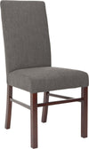 Safavieh Classic 20''H Linen Side Chair (SET Of 2) Charcoal Brown and Cherry Mahogany Furniture 