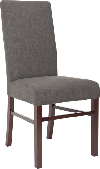 Safavieh Classic 20''H Linen Side Chair (SET Of 2) Charcoal Brown and Cherry Mahogany Furniture 