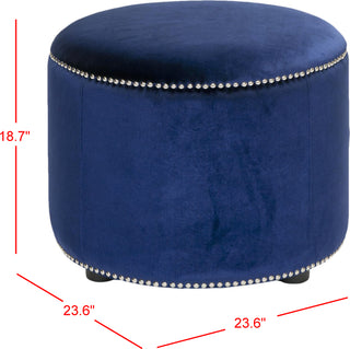 Safavieh Hogan Ottoman Royal Blue and Black Furniture 