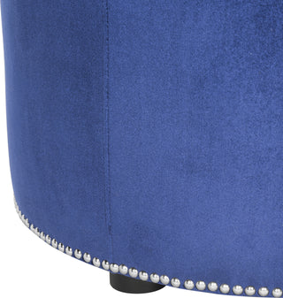 Safavieh Hogan Ottoman Royal Blue and Black Furniture 