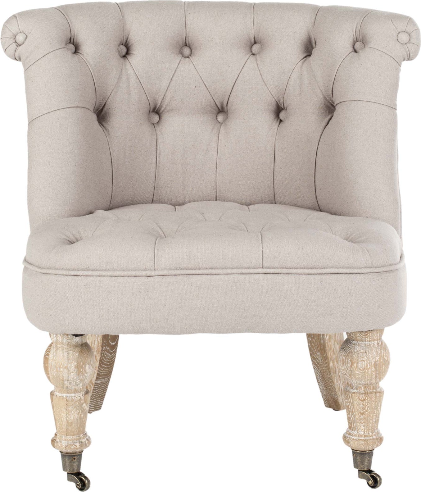 Safavieh Baby Tufted Chair Taupe and White Wash Furniture main image
