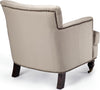 Safavieh Colin Tufted Club Chair With Brass Nail Heads Ecru and Cherry Mahogany Furniture 