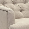 Safavieh Colin Tufted Club Chair With Brass Nail Heads Taupe and White Wash Furniture 
