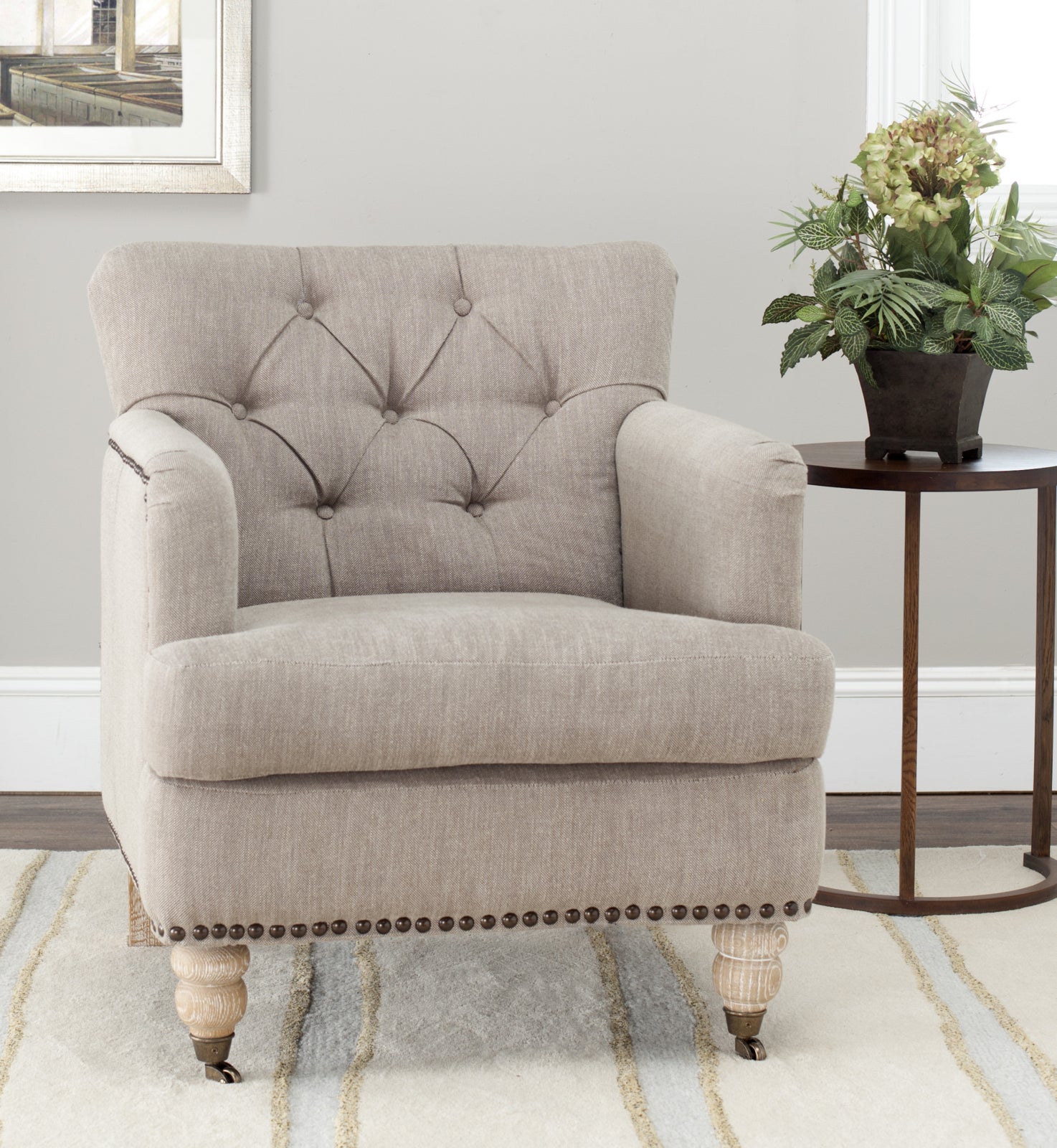 Taupe shop club chair