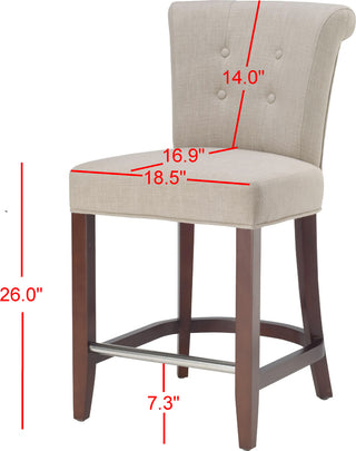 Safavieh Addo Counter Stool Sand and Cherry Mahogany Furniture 