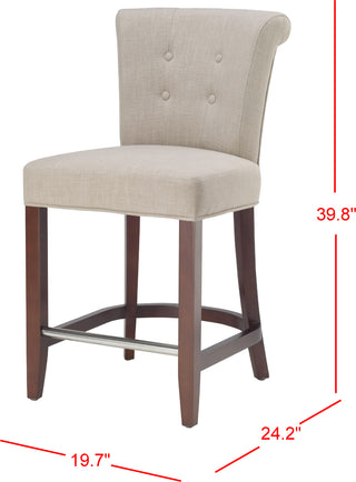 Safavieh Addo Counter Stool Sand and Cherry Mahogany Furniture 