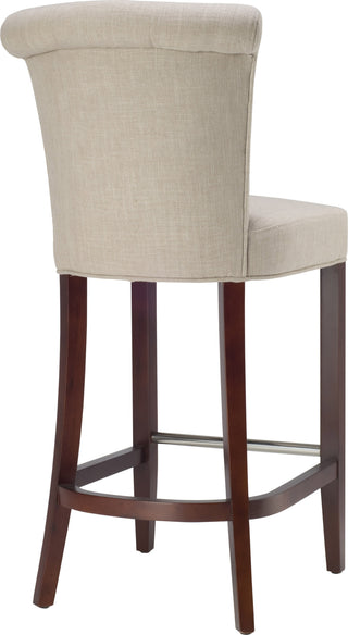 Safavieh Addo Bar Stool True Taupe and Cherry Mahogany Furniture 