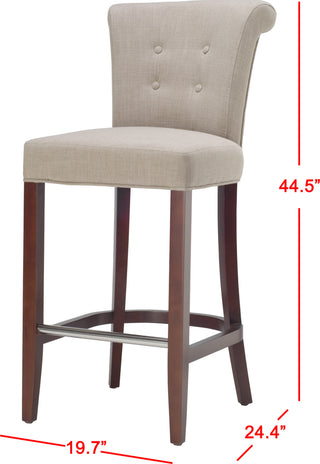 Safavieh Addo Bar Stool True Taupe and Cherry Mahogany Furniture 