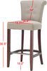 Safavieh Addo Bar Stool True Taupe and Cherry Mahogany Furniture 