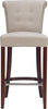 Safavieh Addo Bar Stool True Taupe and Cherry Mahogany Furniture main image
