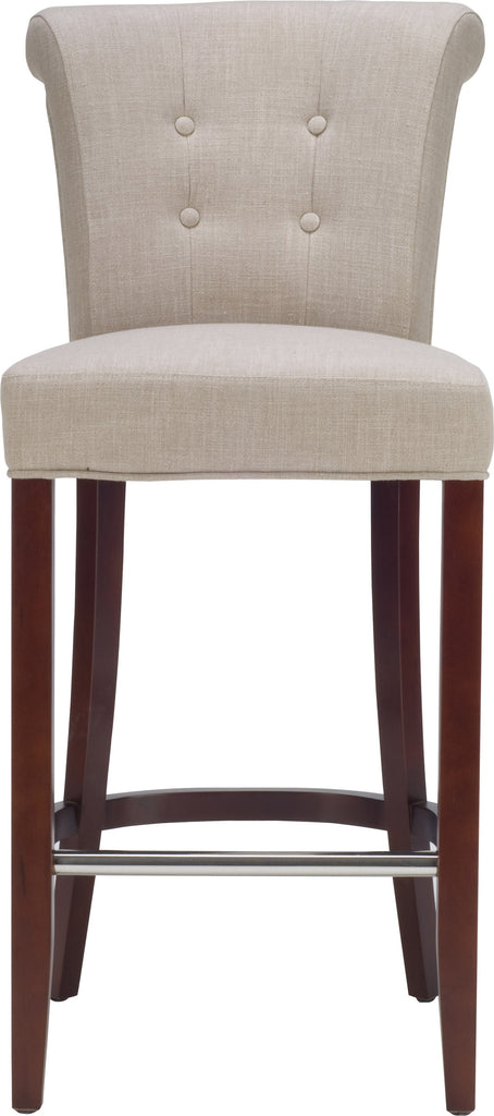 Safavieh Addo Bar Stool True Taupe and Cherry Mahogany Furniture main image
