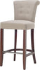 Safavieh Addo Bar Stool True Taupe and Cherry Mahogany Furniture 